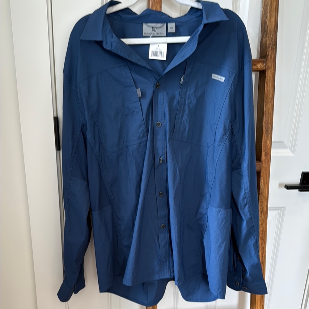 Blue Lightweight Button-Up Shirt